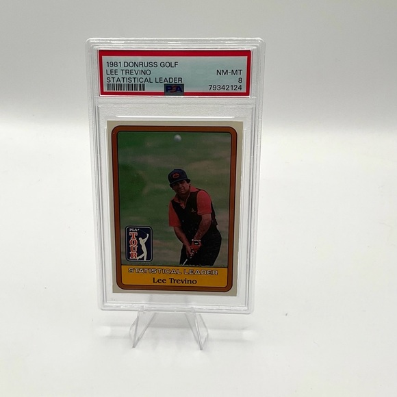 1981 Donruss Golf Lee Trevino Statistical Leader PSA NM-MT 8 - Picture 1 of 2